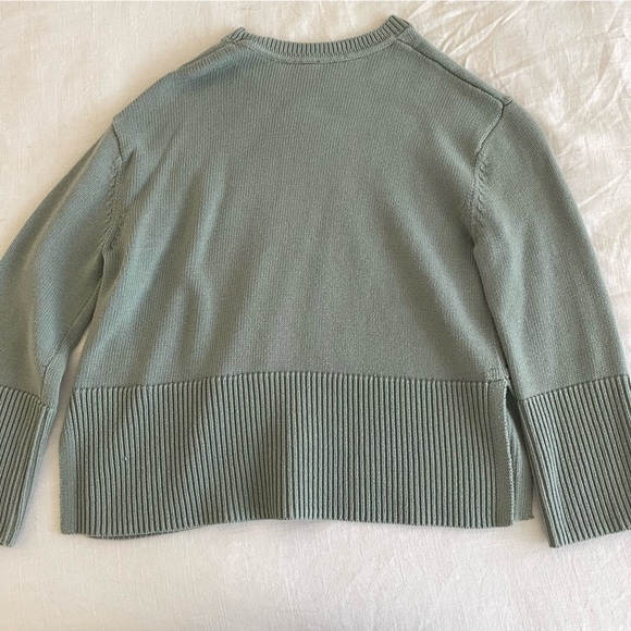 GAP Oversized 24/7 Split-hem Crewneck Sweater (Sage) - Picture 3 of 3